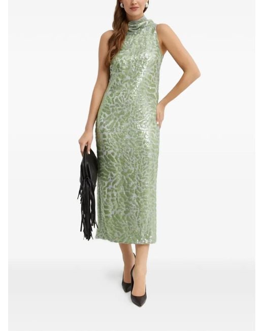 16Arlington Women's Green Mona Sequin Midi Dress