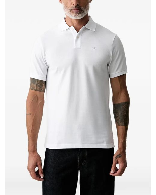 Hackett White Logo-Embroidered Polo Shirt for men