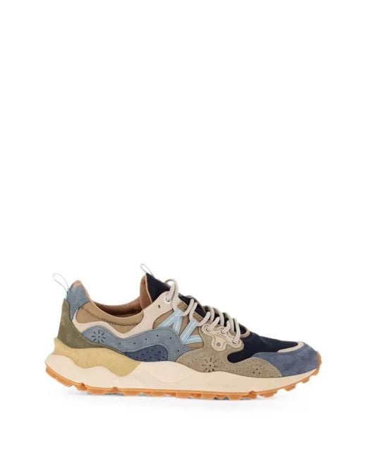 Flower Mountain White Yamano 3 Panelled Sneakers for men