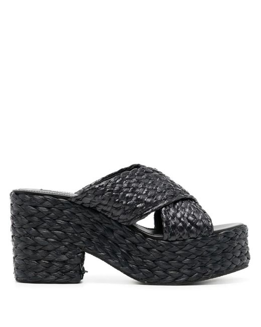 Sergio Rossi Black Mules Mit Plateau 85Mm