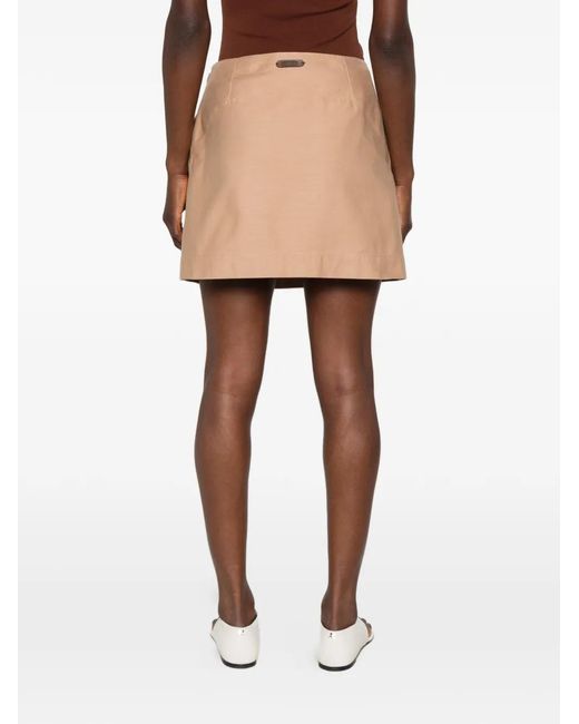 Moschino Natural Bow-Detail A-Line Mini Skirt