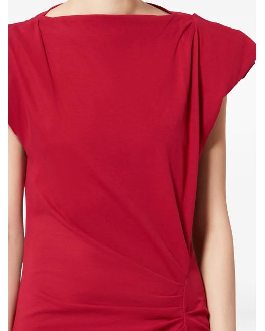 Isabel Marant Nadela Gedrapeerde Maxi-Jurk Met Split in het Red