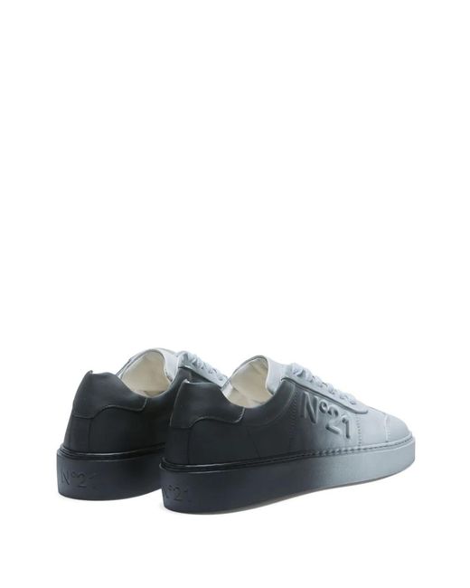 N°21 Gray Gradient-Effect Leather Sneakers