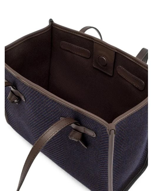 Gianni Chiarini Black Marcella Medium Herringbone Tote Bag