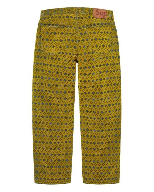 Supreme Green Flocked Jeans for men