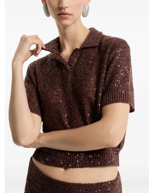 Brunello Cucinelli Brown Linen And Cashmere Blend Polo Sweater