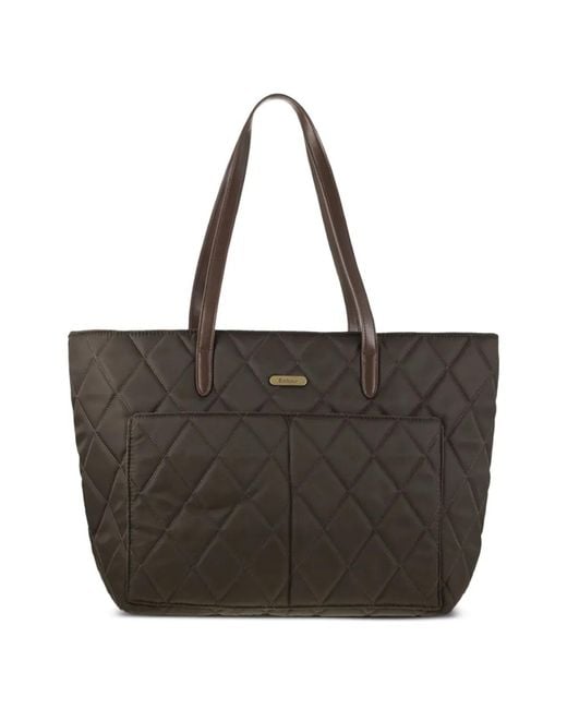 Barbour Black Quilted Tote Bag