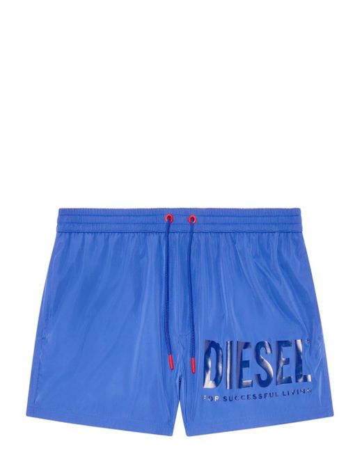 DIESEL Blue Maxi Logo Swim Shorts for men