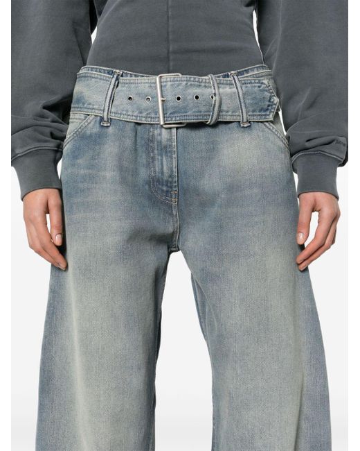 Acne Blue Mid-rise Wide-leg Jeans