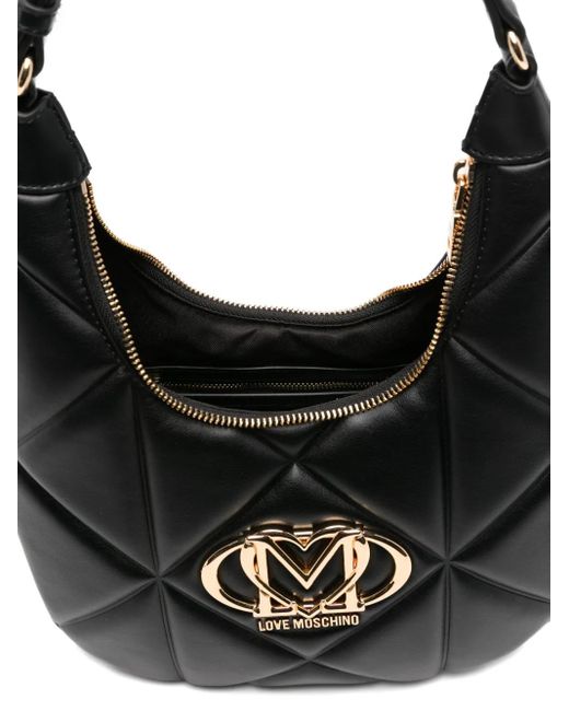 Love Moschino Schoudertas Met Logoplakkaat in het Black