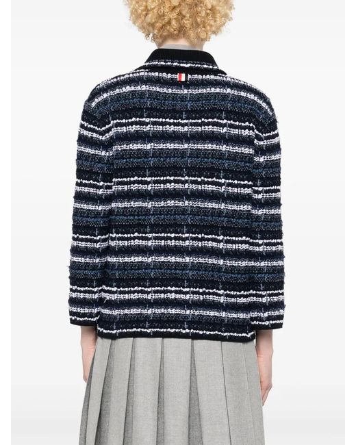 Thom Browne Black Bouclé Construction Tweed Jacket