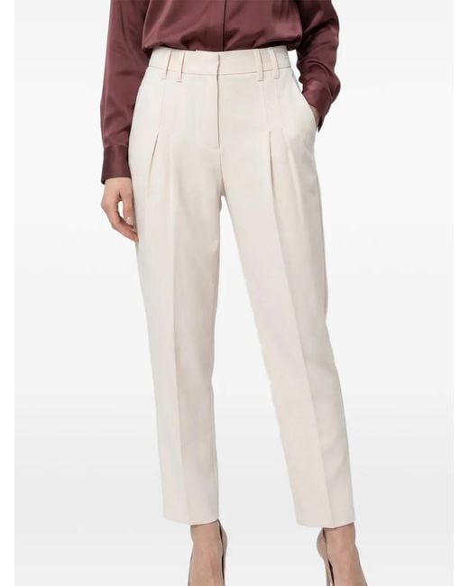 Brunello Cucinelli White Belt-Loops Trousers