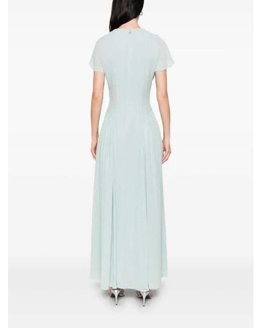 ROTATE BIRGER CHRISTENSEN Blue Maxikleid Mit V-Ausschnitt