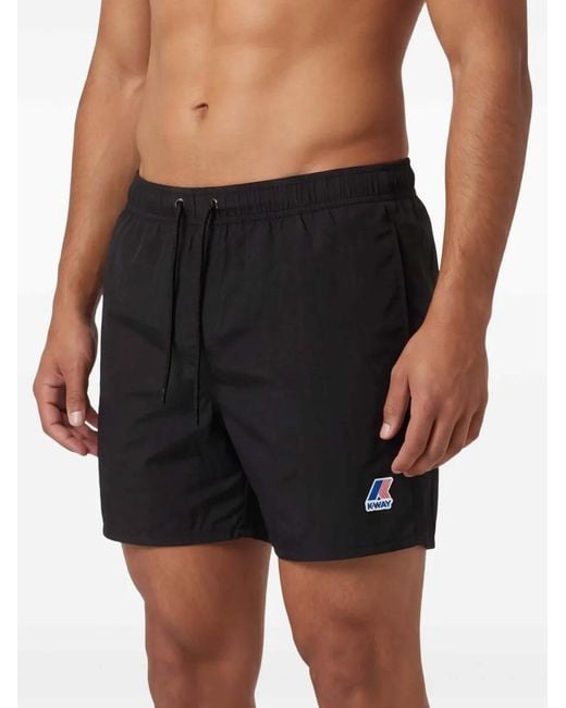 K-Way Black Short De Bain Le Vrai Olivier for men