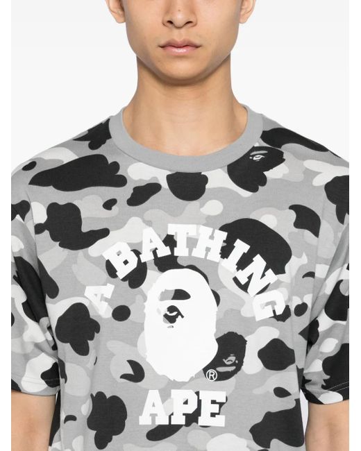 メンズ A Bathing Ape 1st Camo College Tシャツ White