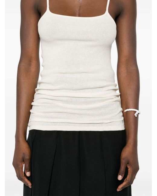 Auralee White Fine-ribbed Cotton Tank Top