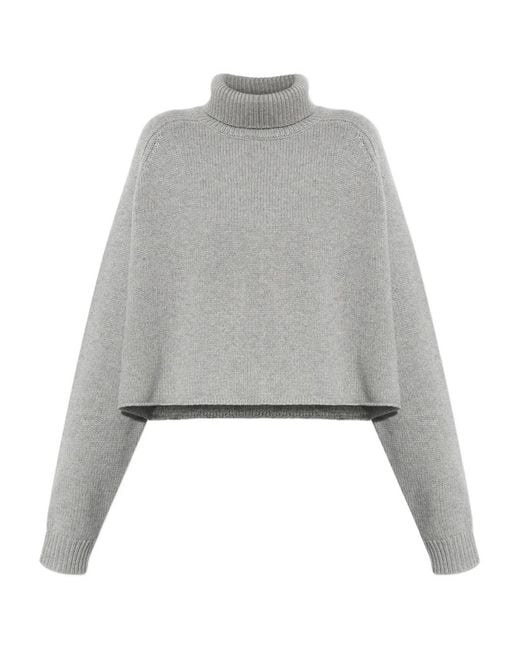 Lisa Yang Gray Turtleneck Cashmere Sweater
