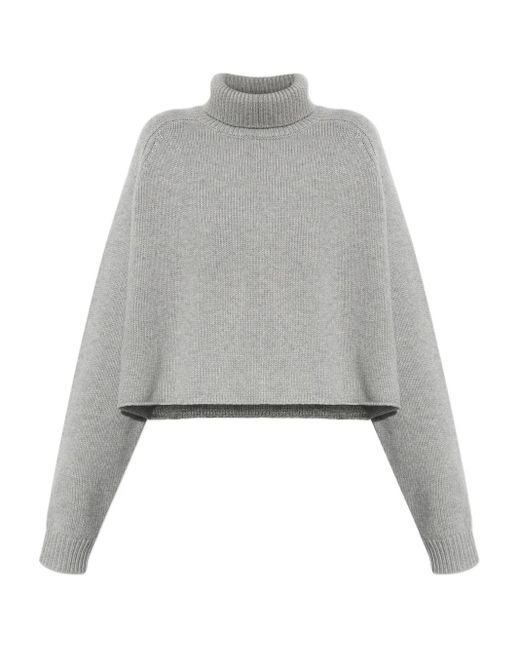 Lisa Yang Gray Turtleneck Cashmere Sweater