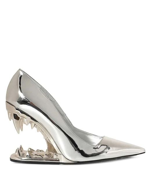 Gcds White 110Mm Morso Mirror Pointed-Toe Pumps