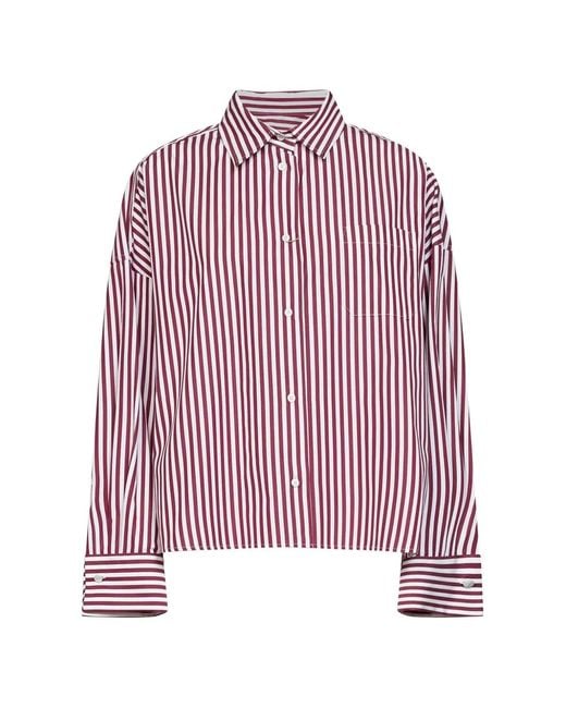 Weekend by Maxmara Red Striped Cotton Shirt