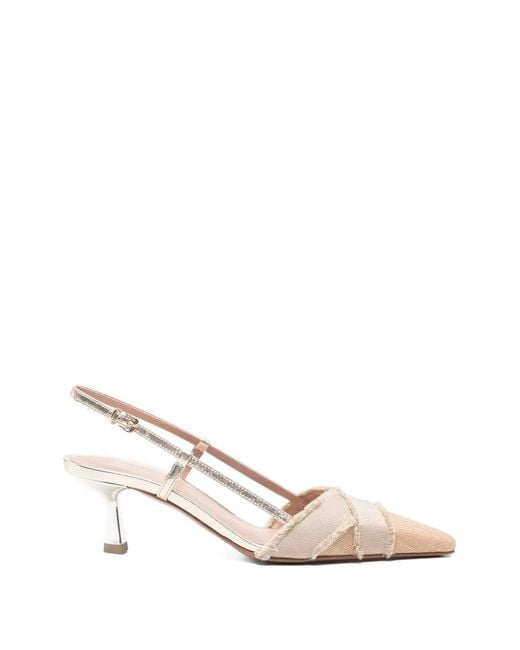 Festamilano White Falara Frayed Pumps