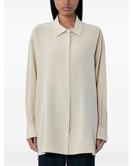 The Row White Button Long-Sleeve Shirt