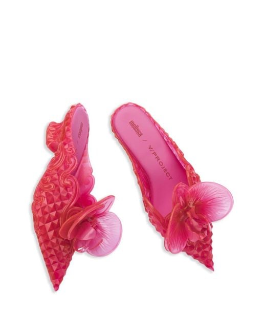 Y. Project X Melissa Floral-Appliqué Mules in Pink | Lyst