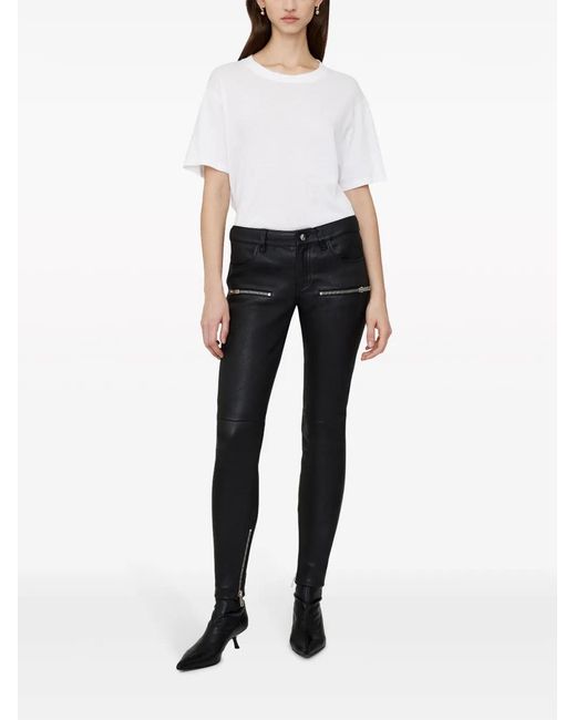Anine Bing Black Remy Leather Skinny Trousers