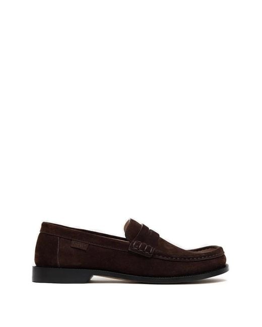 Loewe White Bar Detail Loafers for men
