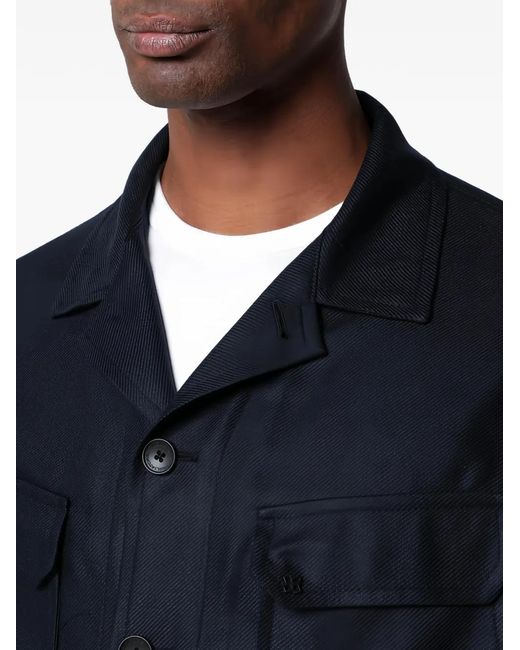 Tagliatore Blue Flap-Pocket Shirt Jacket for men