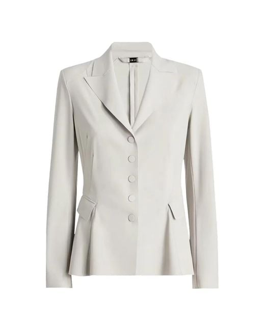 High White Blogger Button Fitted Blazer