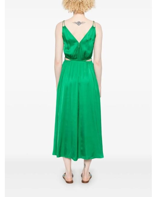 Maje Midi-Jurk Met V-Hals in het Green