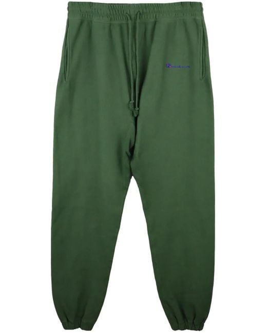 SAINT Mxxxxxx Green Logo-Embroidered Drawstring Track Pants for men