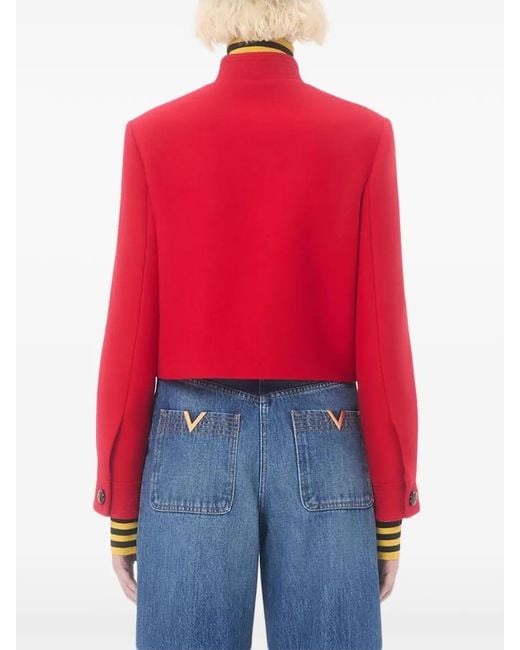 Valentino Garavani Red Drill Double Caban Jacket