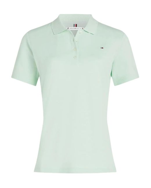 Tommy Hilfiger Green Logo-Embroidered Polo Top