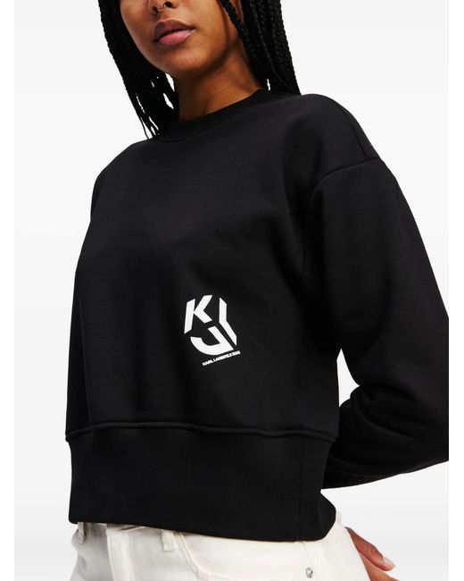 Karl Lagerfeld Black Monogram-Logo Sweatshirt