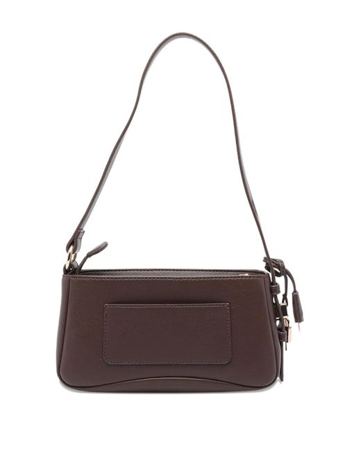 Liu Jo Brown Logo-Embossed Zip-Top Shoulder Bag