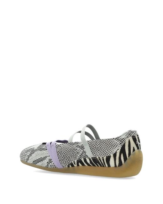 PUMA White Speedcat Ballet Snakeskin-Effect Zebra-Print Sneakers