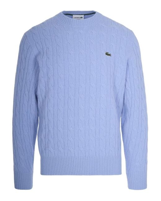 メンズ Lacoste ケーブルニット セーター Blue