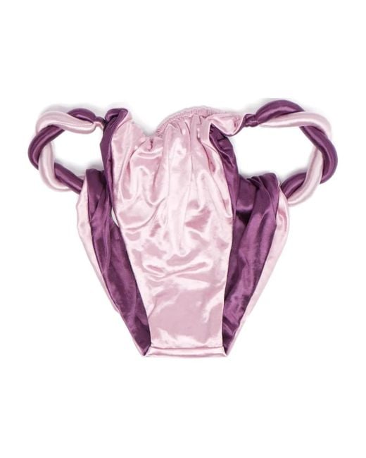 Isa Boulder Pink Chunky Rope Reversible Bikini Bottoms