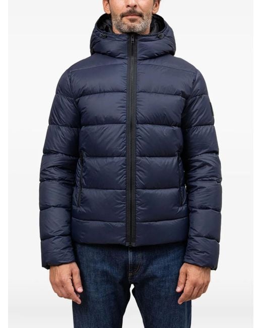 Fay Blue Hooded Quilted Coat for men