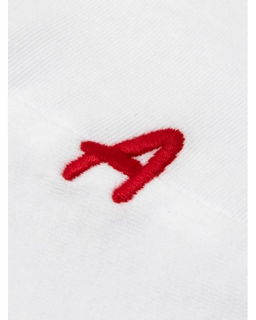 Aape By A Bathing Ape White T-Shirt À Détails De Logos for men