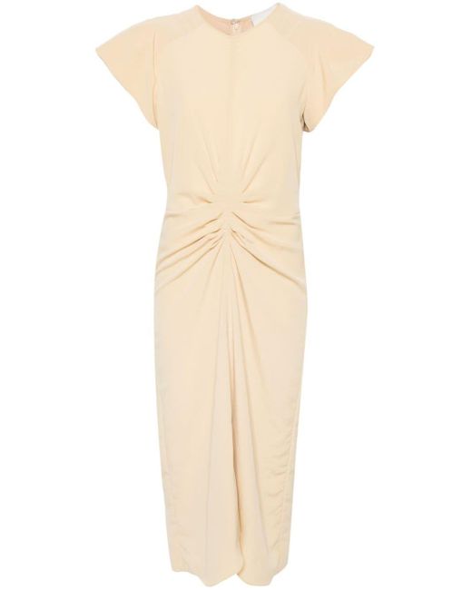 Robe mi-longue Terena à détails plissés Isabel Marant en coloris Natural