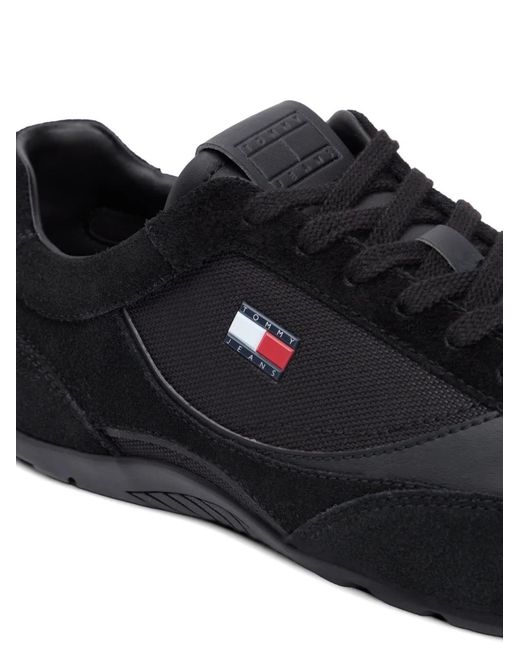 Tommy Hilfiger Black Logo-Detail Sneakers for men