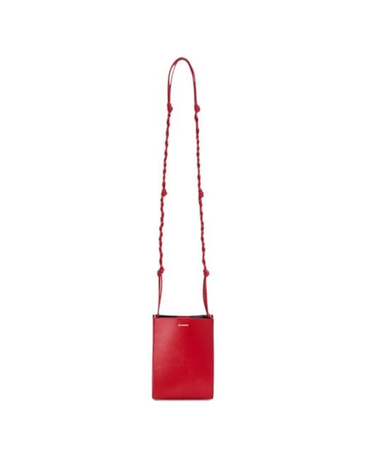 Jil Sander Red Small Tangle Knotted-Strap Cross Body Bag