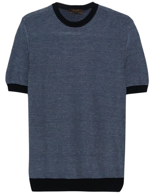 Moorer Blue Ribbed-knit T-shirt for men