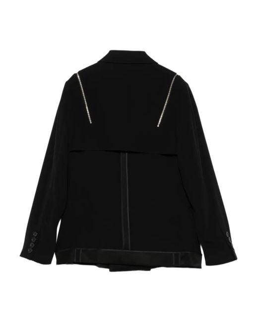 Undercover Black Zip-Detail Double-Breasted Blazer