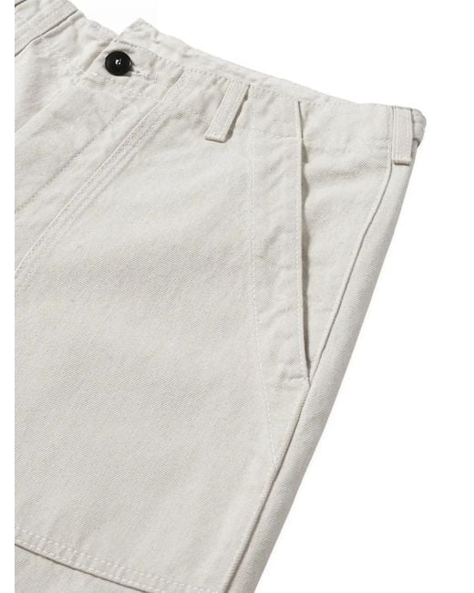 Fortela White Newfatigue Japan Cotton Trousers for men