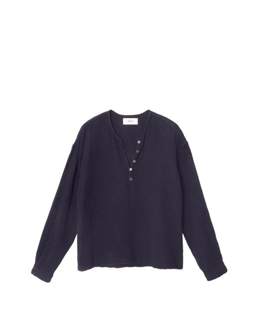 Xirena Blue Cara Long-Sleeve Blouse