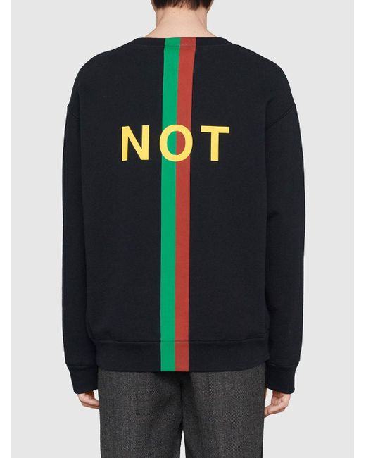 Gucci 'fake/not' Print Sweatshirt in Black for Men | Lyst